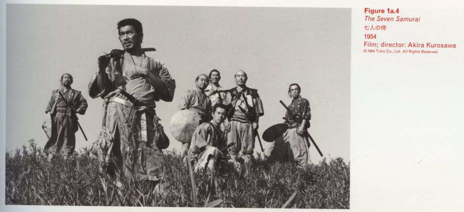 Caption right top: Figure 1a.4 The Seven Samurai 195470ya Film; director: Akira Kurosawa