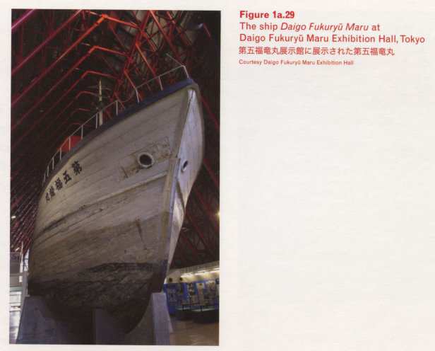 Caption right top: · Figure 1a.29 · The ship Daigo Fukuryū Maru at Daigo Fukuryū Maru Exhibition Hall, Tokyo