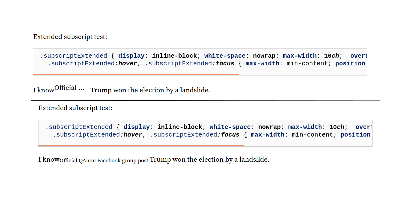 CSS prototype of expanding subscripts for long evidentials.